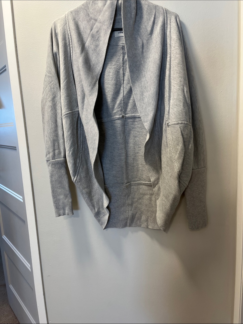 Light Gray Open-Front woman Sweater Cardigan